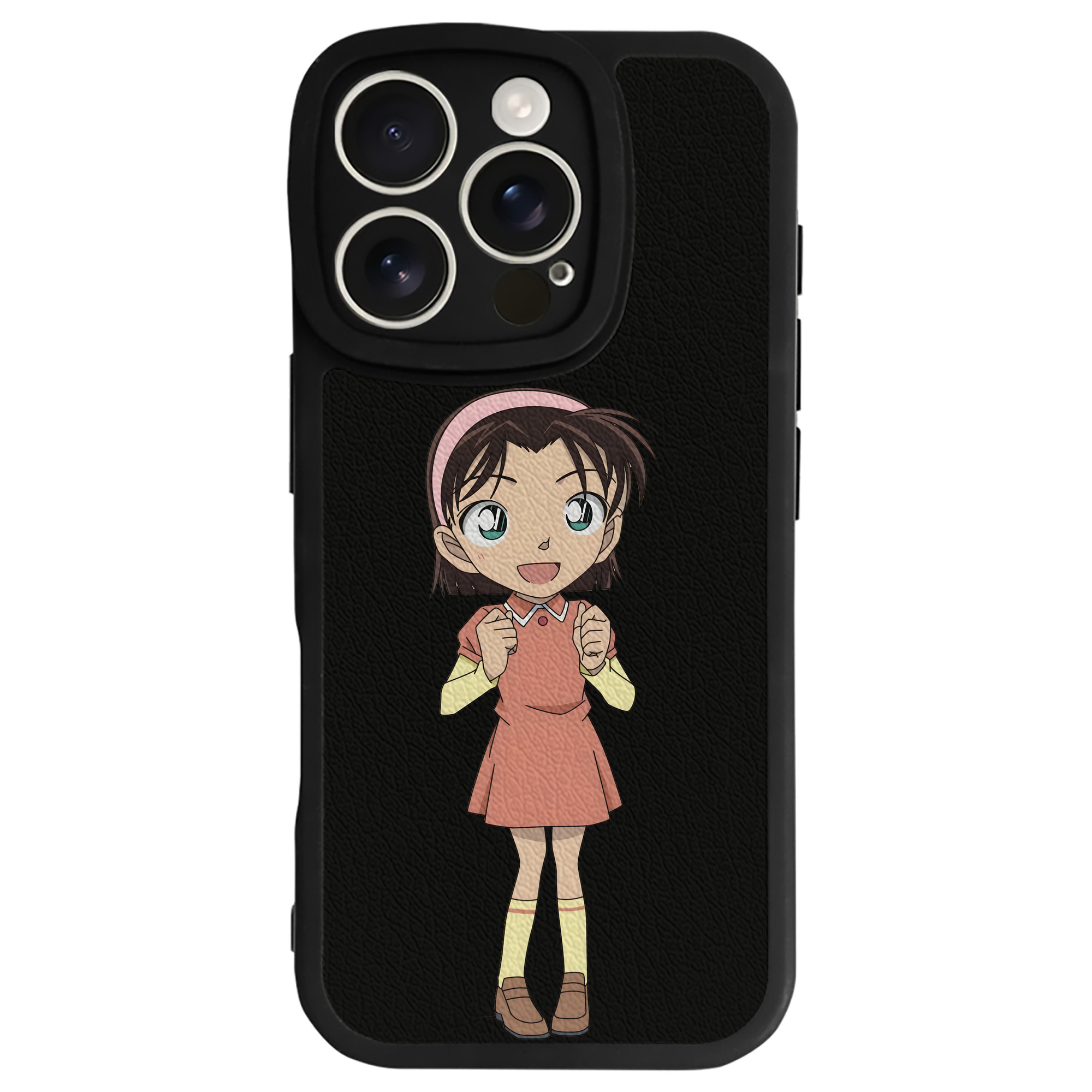 （画像用） 名探偵コナン 吉田 歩美 よしだ あゆみ Detective Conan my Yeager 【iPhone 16シリーズ対応】シリコンスマホケース（レザー調） 材質：シリコン
